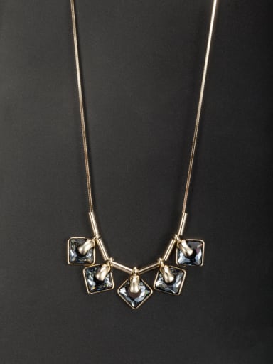 Gold Plated Square Crystal Necklace