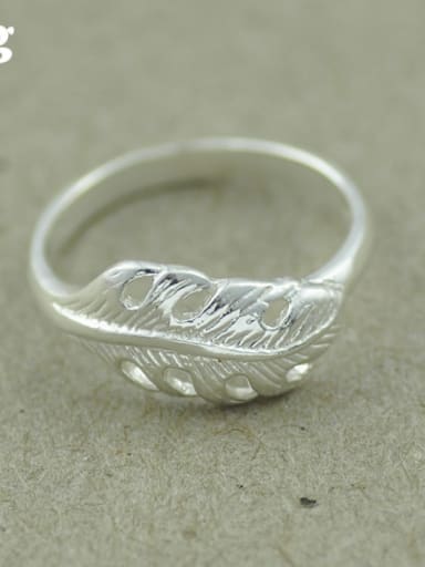 Silver Feather Band band ring with Silver
