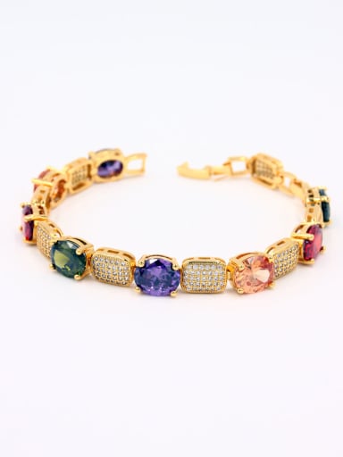 Mother's Initial Multi-Color Bracelet with Zircon