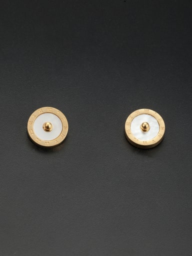 Model No A000165E-004 Custom Gold Round Studs stud Earring with Stainless steel