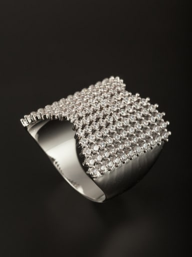GODKI Luxury Women Wedding Dubai Custom White Ring with Platinum Plated Copper