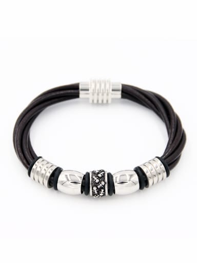 Black color Stainless steel Charm  Bracelet