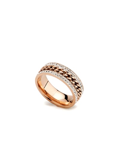 Fashion Rose Plated Stainless steel chain Band band ring