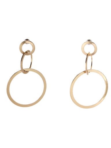 Fashion Gold Plated Zinc Alloy Round Drop drop Earring