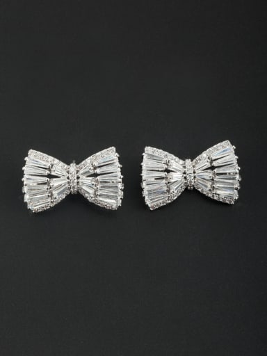 Platinum Plated Butterfly Zircon White Studs stud Earring
