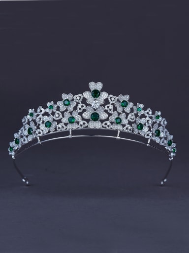 Flower style with Platinum Plated Zircon Wedding Crown
