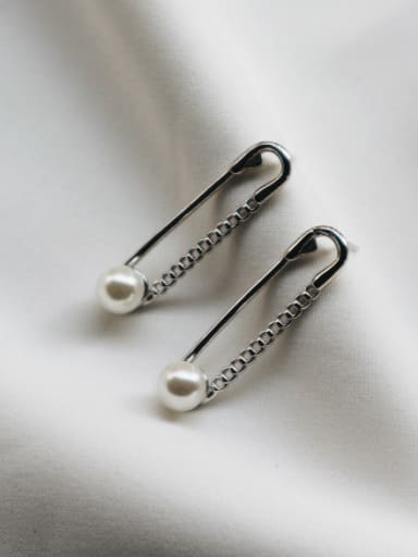 Blacksmith Made Silver Pearl Personalized Drop drop Earring