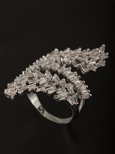 GODKI Luxury Women Wedding Dubai Platinum Plated Copper White Zircon Beautiful Ring