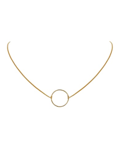 Fashion Gold Plated Copper Round Necklac