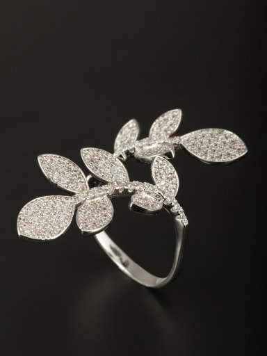 GODKI Luxury Women Wedding Dubai Model No 1000002963 White color Platinum Plated Copper Zircon Ring