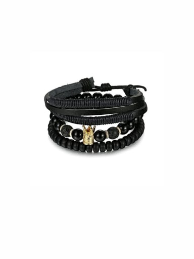 Charm Beads Black Bracelet