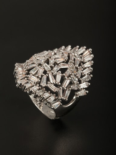 GODKI Luxury Women Wedding Dubai Model No 1000002987 New design Platinum Plated Copper Zircon Ring in White color