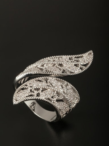 GODKI Luxury Women Wedding Dubai Personalized Platinum Plated Copper White Zircon Ring