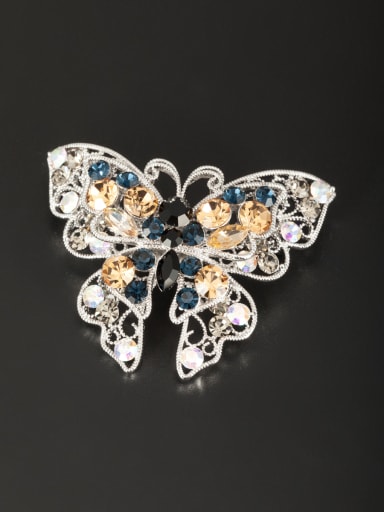 Multi-Color Butterfly Lapel Pins & Brooche with Platinum Plated Rhinestone