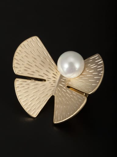 Gold Plated Butterfly White Pearl Beautiful Lapel Pins & Brooche