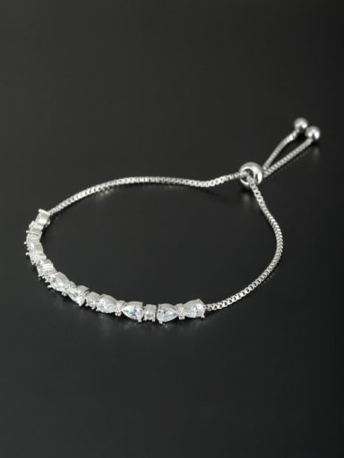 Charm Platinum Plated Zircon White Bracelet