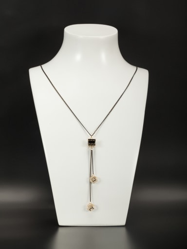 Gold Plated Copper Square Zircon Necklace