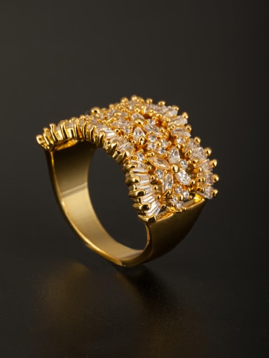GODKI Luxury Women Wedding Dubai Model No 1000002897 style with Gold Plated Copper Zircon Ring