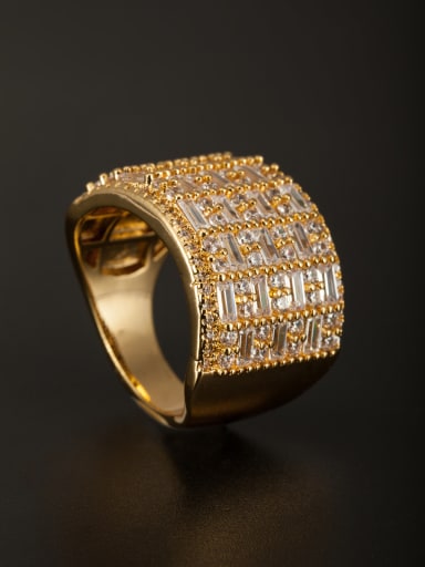 GODKI Luxury Women Wedding Dubai Gold Plated Copper Zircon Ring