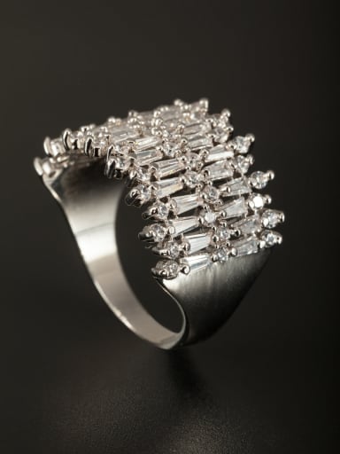 GODKI Luxury Women Wedding Dubai Model No 1000002945 Platinum Plated Copper White Zircon Beautiful Ring