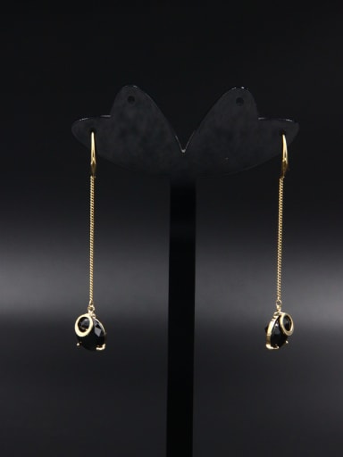 Custom Black chain Drop drop Earring with Gold Plated