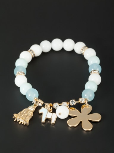 Multi-Color Animal Motif Youself ! Gold Plated Beads Bracelet