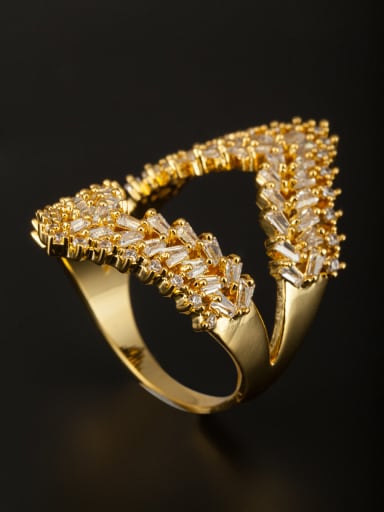 GODKI Luxury Women Wedding Dubai White Ring with Gold Plated Copper Zircon