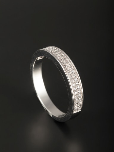 Platinum Plated Copper Zircon White Ring  6#-9#