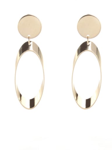 Gold color Gold Plated Zinc Alloy Round Drop drop Earring