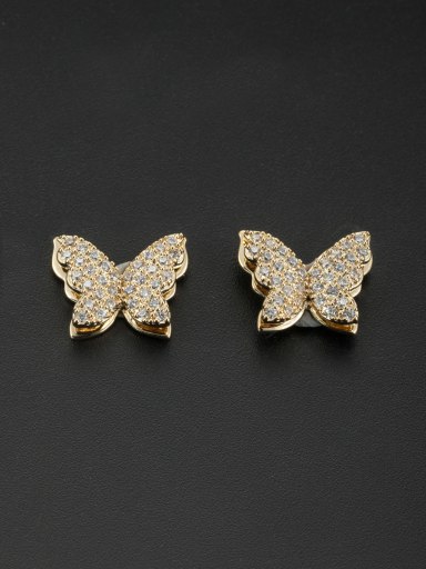 Blacksmith Made Gold Plated Zircon Butterfly Studs stud Earring