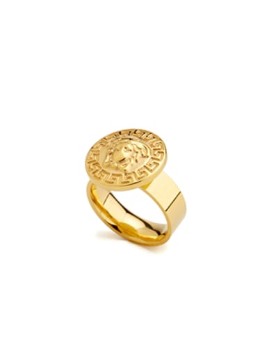 Mother's Initial Gold Signet Ring with