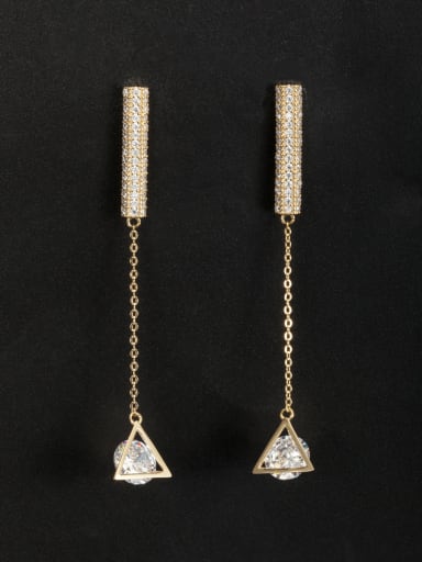 Personalized Gold Plated Copper White chain Zircon Drop drop Earring