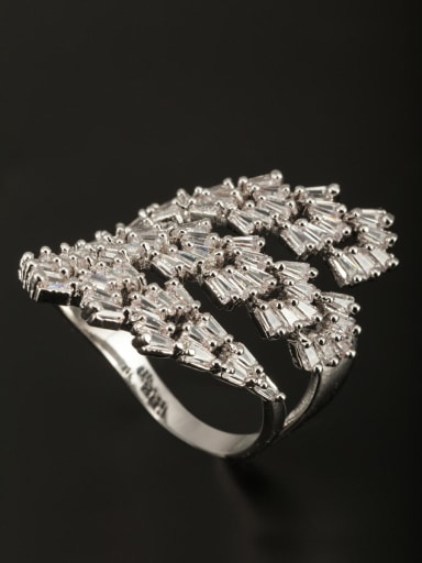 GODKI Luxury Women Wedding Dubai Model No 1000003000 Platinum Plated Copper Zircon Ring