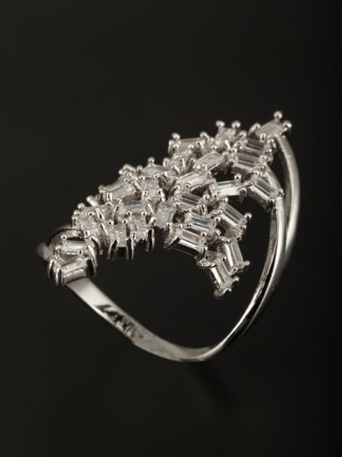 GODKI Luxury Women Wedding Dubai Model No 1000003016 White color Platinum Plated Copper Zircon Ring