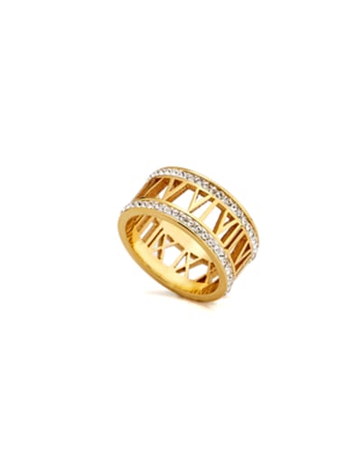 New design Gold Plated Stainless steel  band ring in Gold color