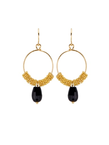 A Gold Plated Copper Stylish Stone Drop drop Earring Of