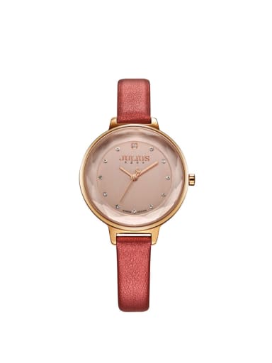 Model No 1000003252 24-27.5mm size Alloy Round style Genuine Leather Women's Watch
