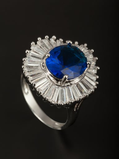 GODKI Luxury Women Wedding Dubai Custom Navy Ring with Platinum Plated Copper