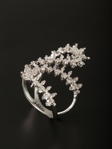GODKI Luxury Women Wedding Dubai Model No 1000002981 A Platinum Plated Copper Stylish Zircon Ring Of