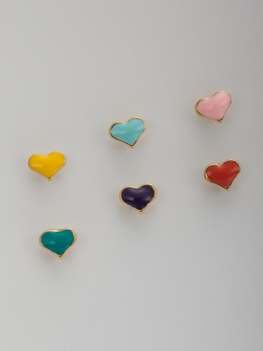 The new Gold Plated Heart Combined Studs stud Earring with Multi-Color