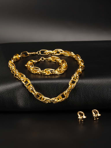 Personalized Gold Plated Zinc Alloy Statement 4 Pieces Set