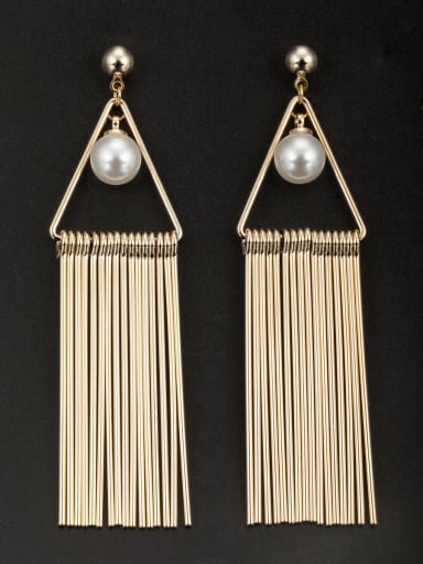 The new Gold Plated Copper Pearl Round Drop drop Earring with