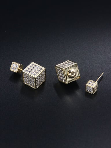 A Gold Plated Stylish Zircon Studs stud Earring Of
