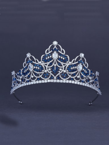 Platinum Plated Zircon Navy Wedding Crown