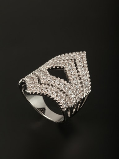 GODKI Luxury Women Wedding Dubai Model No AV044376R Personalized Platinum Plated Copper White Zircon Ring