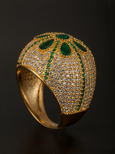 GODKI Luxury Women Wedding Dubai Multicolor color Gold Plated Copper Zircon Ring