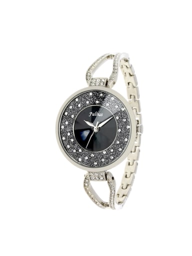 Model No A000469W-001 Fashion White Alloy Japanese Quartz Round Alloy Women's Watch 24-27.5mm