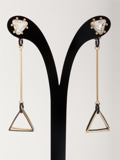chain style with Gold Plated Copper Zircon Drop drop Earring