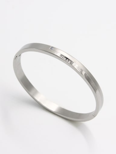 New design Stainless steel  Zircon Bangle in White color  59mmx50mm