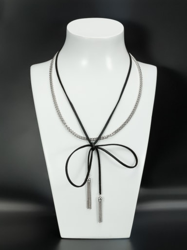 Platinum Plated  Black Choker